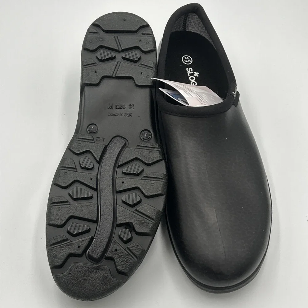 Sloggers Waterproof Work Shoe Men's Size 12 Slip On Garden Rain Black New No Box